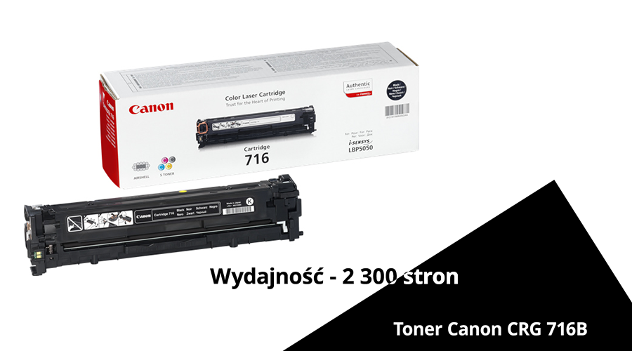 Toner oryginalny Canon CRG 716B (black). Wydajność 2300 stron A4